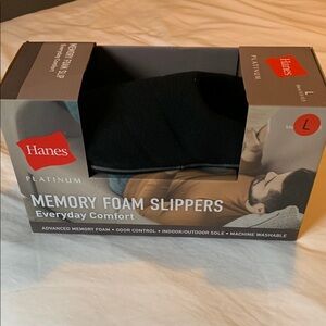 Hanes Memory Foam Slippers Men’s Large